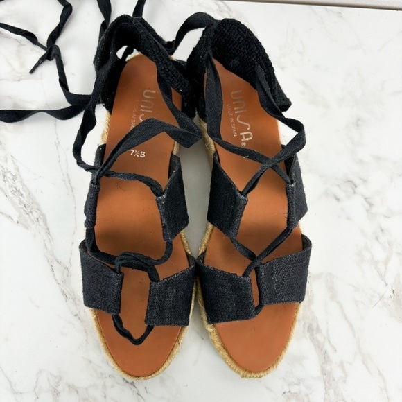 Unisa Women's Black Canvas Gladiator Sandals Sz 7.5 - Picture 8 of 10